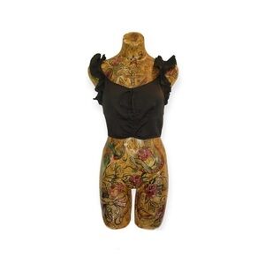 Intimately free people ruffles crop top black blouse sleeveless small